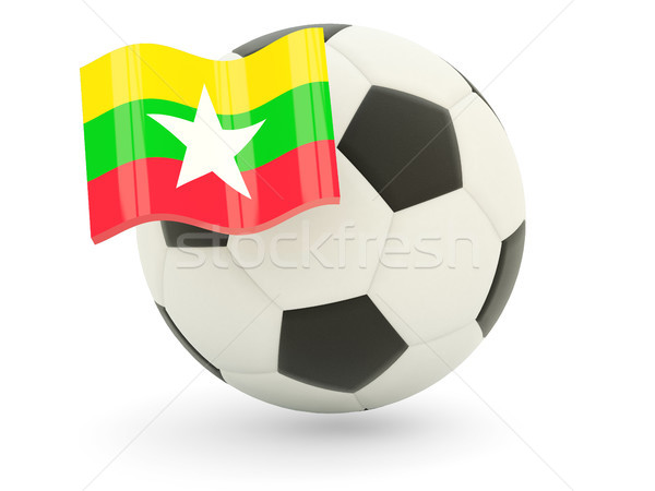 Stock fotó: Futball · zászló · Myanmar · izolált · fehér · sport