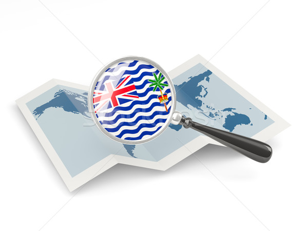 Magnified flag of british indian ocean territory with map Stock photo © MikhailMishchenko