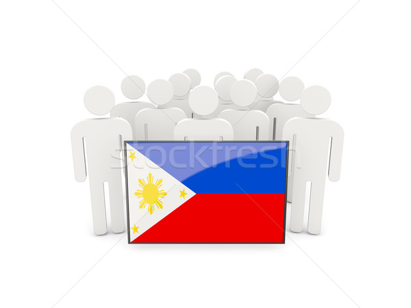 Emberek zászló Fülöp-szigetek izolált fehér tömeg Stock fotó © MikhailMishchenko