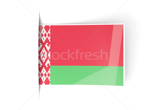 Square label with flag of belarus Stock photo © MikhailMishchenko
