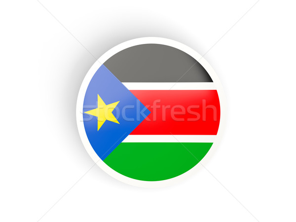 Adesivo bandiera meridionale Sudan isolato bianco Foto d'archivio © MikhailMishchenko
