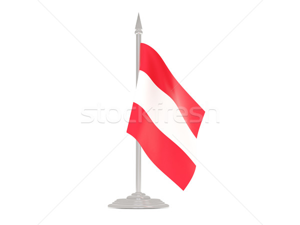 Stockfoto: Vlag · Oostenrijk · vlaggestok · 3d · render · geïsoleerd · witte