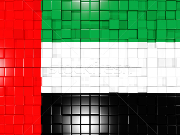 Vierkante onderdelen vlag Verenigde Arabische Emiraten 3D mozaiek Stockfoto © MikhailMishchenko