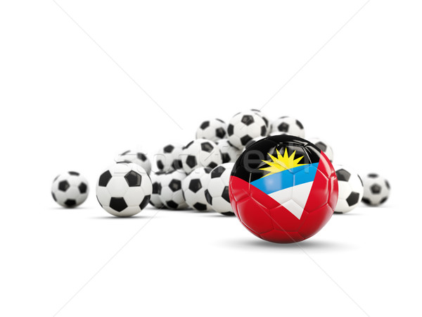 Football with flag of antigua and barbuda isolated on white Stock photo © MikhailMishchenko