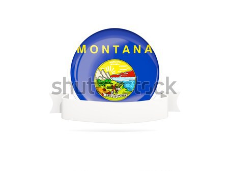 Flag of connecticut with banner, US state round icon Stock photo © MikhailMishchenko
