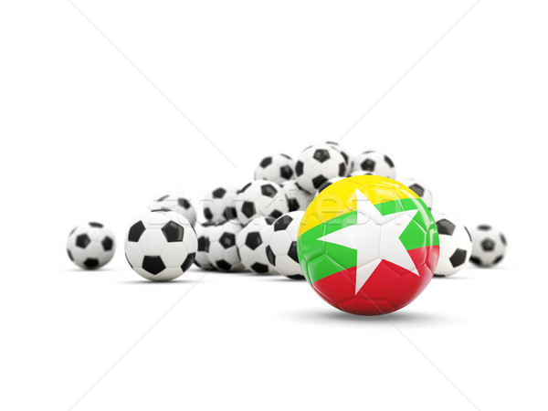 Football with flag of myanmar isolated on white Stock photo © MikhailMishchenko