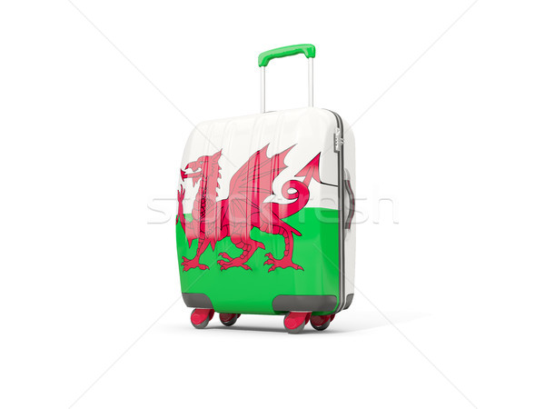 Bagage vlag wales koffer geïsoleerd witte Stockfoto © MikhailMishchenko