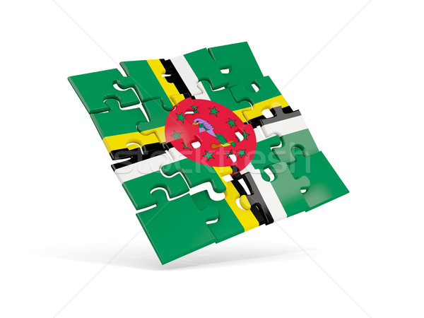 Quebra-cabeça bandeira Dominica isolado branco ilustração 3d Foto stock © MikhailMishchenko