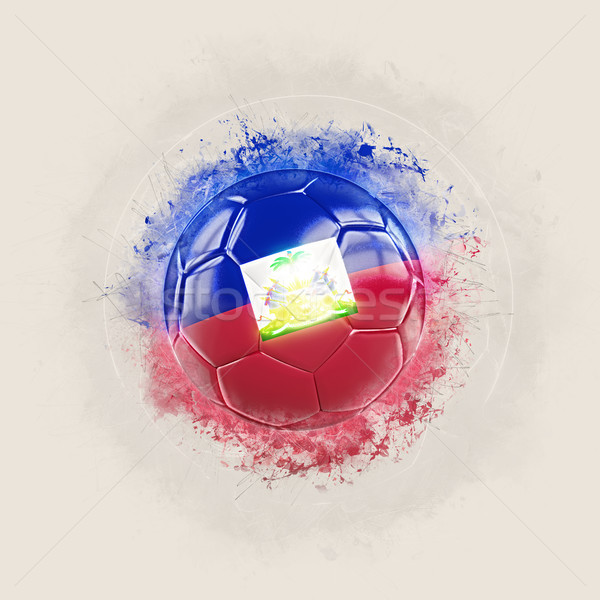 Grunge voetbal vlag Haïti 3d illustration wereld Stockfoto © MikhailMishchenko