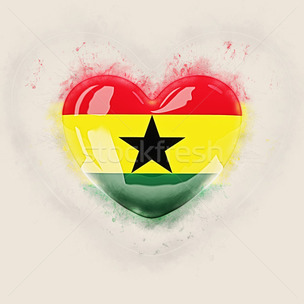 Heart with flag of ghana Stock photo © MikhailMishchenko