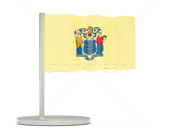 Flag pin with flag of new jersey. United states local flags Stock photo © MikhailMishchenko