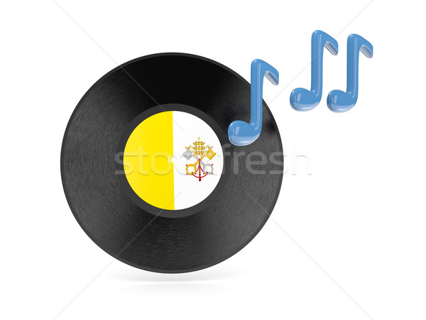 Foto stock: Vinil · disco · bandeira · Cidade · do · Vaticano · isolado · branco