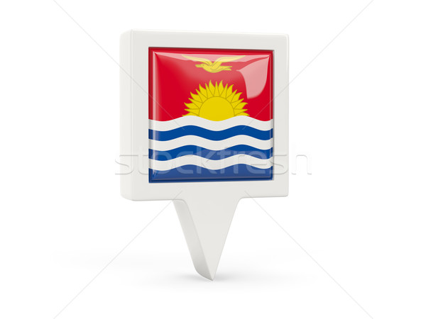 Praça bandeira ícone Kiribati isolado branco Foto stock © MikhailMishchenko