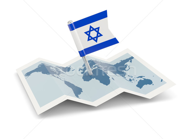 Map with flag of israel Stock photo © MikhailMishchenko