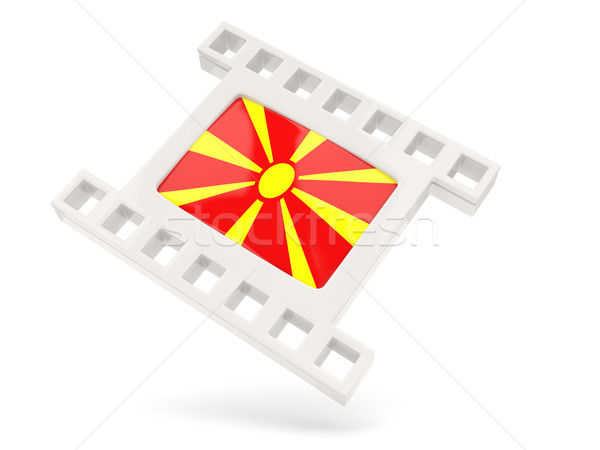 Película icono bandera Macedonia aislado blanco Foto stock © MikhailMishchenko