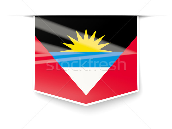 Square label with flag of antigua and barbuda Stock photo © MikhailMishchenko