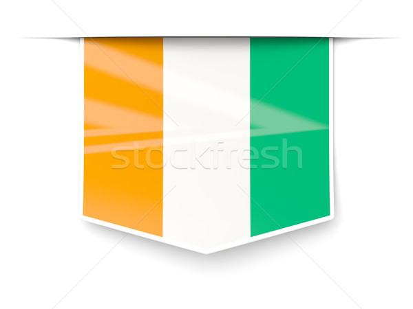 Square label with flag of cote d Ivoire Stock photo © MikhailMishchenko