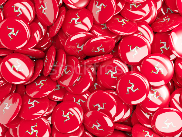 Background with round pins with flag of isle of man Stock photo © MikhailMishchenko