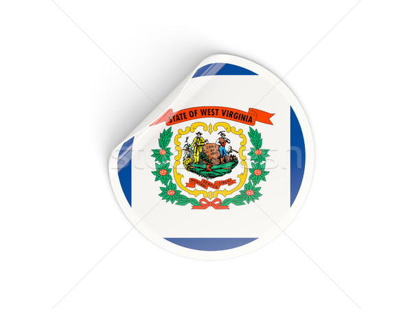 Foto stock: Bandera · oeste · etiqueta · aislado · blanco · 3d