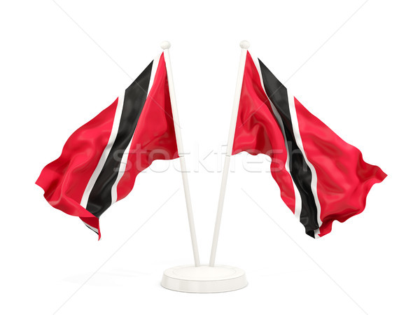 Two waving flags of trinidad and tobago Stock photo © MikhailMishchenko