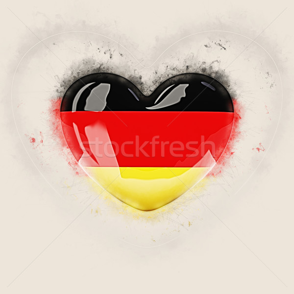 Szív zászló Németország grunge 3d illusztráció szeretet Stock fotó © MikhailMishchenko