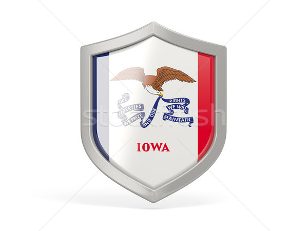 Shield icon with flag of iowa. United states local flags Stock photo © MikhailMishchenko