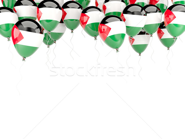 Stock photo: Balloon frame with flag of palestinian territory