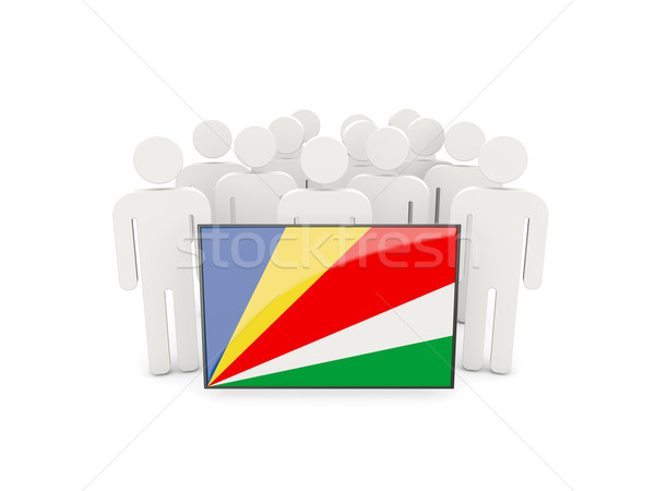 Mensen vlag Seychellen geïsoleerd witte menigte Stockfoto © MikhailMishchenko
