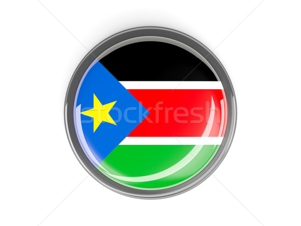 Pulsante bandiera meridionale Sudan metal frame Foto d'archivio © MikhailMishchenko