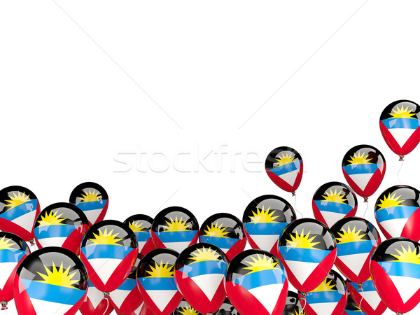 Flying balloons with flag of antigua and barbuda Stock photo © MikhailMishchenko