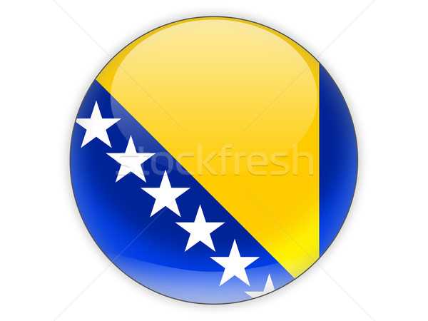 Foto stock: Icono · bandera · Bosnia · Herzegovina · aislado · blanco · viaje