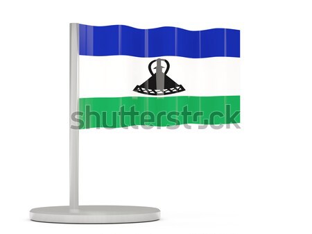 Stock photo: Square icon with flag of lesotho