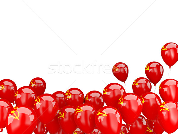 Stock photo: Flying balloons with flag of ussr