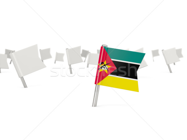 Square pin with flag of mozambique Stock photo © MikhailMishchenko