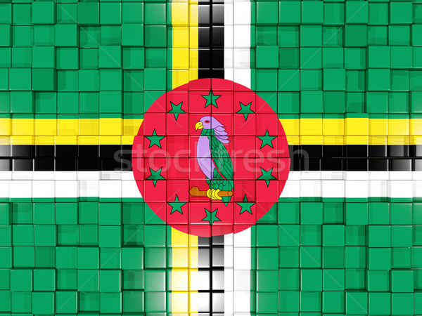 Praça bandeira Dominica ilustração 3d mosaico Foto stock © MikhailMishchenko