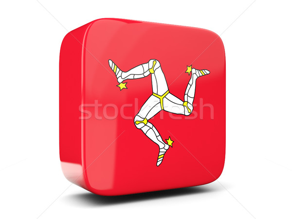 Square icon with flag of isle of man square. 3D illustration Stock photo © MikhailMishchenko