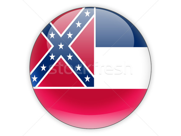 Flag of mississippi, US state icon Stock photo © MikhailMishchenko