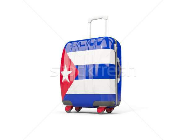 Bagaj bayrak bavul yalıtılmış beyaz 3d illustration Stok fotoğraf © MikhailMishchenko