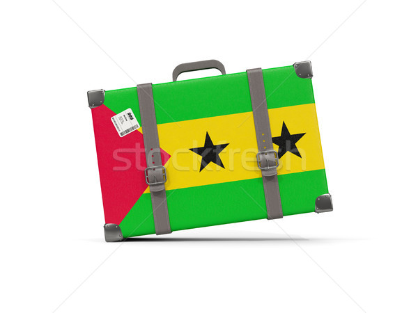 Luggage with flag of sao tome and principe. Suitcase isolated on Stock photo © MikhailMishchenko