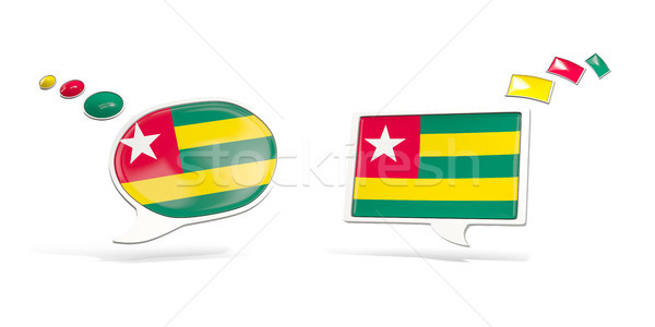 Two chat icons with flag of togo Stock photo © MikhailMishchenko