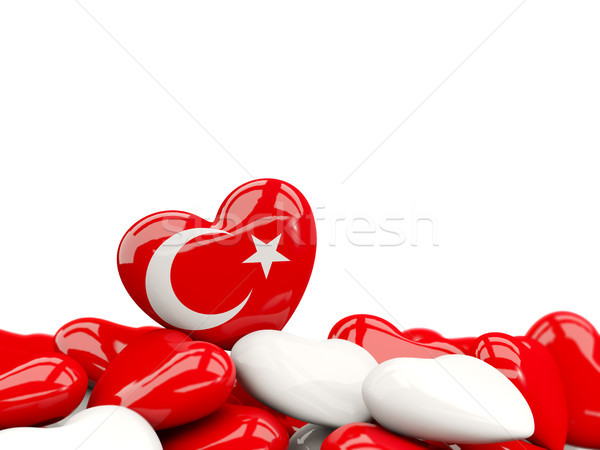Coeur pavillon Turquie haut coeurs isolé [[stock_photo]] © MikhailMishchenko