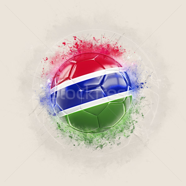 Grunge piłka nożna banderą Gambia 3d ilustracji świat Zdjęcia stock © MikhailMishchenko