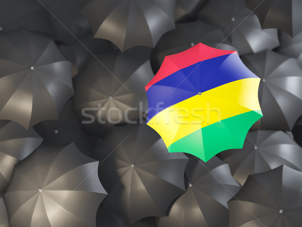 Ombrello bandiera Mauritius top nero ombrelli Foto d'archivio © MikhailMishchenko