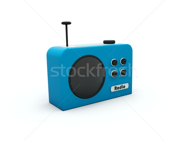 Rádio isolado branco tecnologia retro Foto stock © MikhailMishchenko