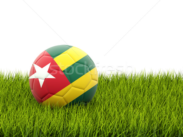 Futbol bayrak Togo yeşil ot futbol dünya Stok fotoğraf © MikhailMishchenko