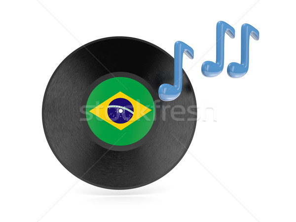 Vinyl disk with flag of brazil Stock photo © MikhailMishchenko