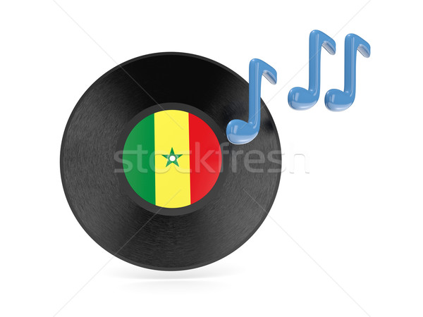 Vinil disk bayrak Senegal yalıtılmış beyaz Stok fotoğraf © MikhailMishchenko