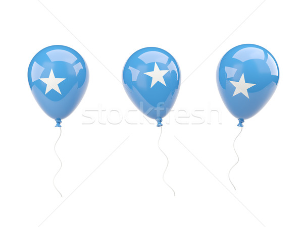 Zdjęcia stock: Powietrza · balony · banderą · Somali · odizolowany · biały