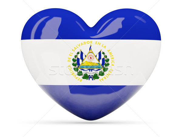 Heart shaped icon with flag of el salvador Stock photo © MikhailMishchenko