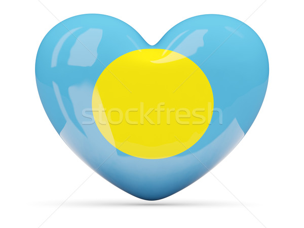 Szív alakú ikon zászló Palau izolált Stock fotó © MikhailMishchenko